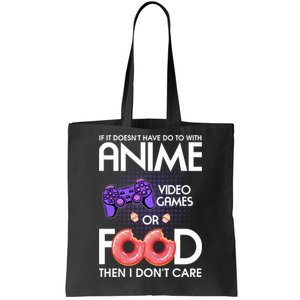 Anime Video Games And Food Lover Tote Bag