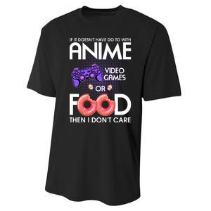 Anime Video Games And Food Lover Performance Sprint T-Shirt