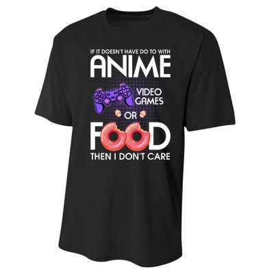 Anime Video Games And Food Lover Performance Sprint T-Shirt