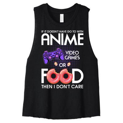 Anime Video Games And Food Lover Women's Racerback Cropped Tank