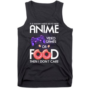 Anime Video Games And Food Lover Tank Top