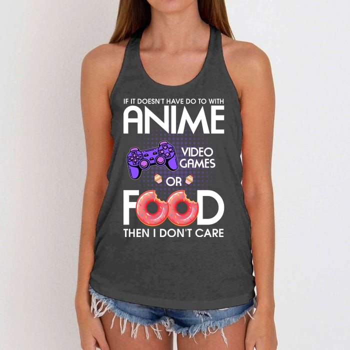 Anime Video Games And Food Lover Women's Knotted Racerback Tank