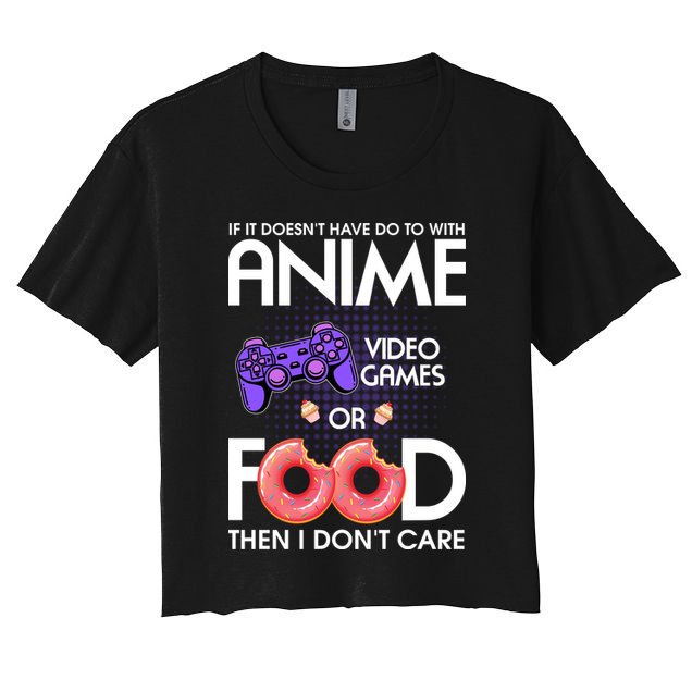 Anime Video Games And Food Lover Crop Top