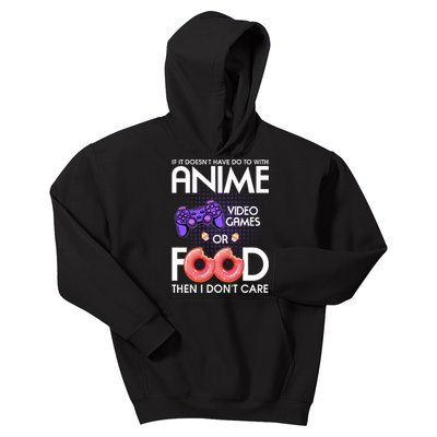 Anime Video Games And Food Lover Kids Hoodie