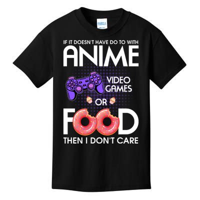 Anime Video Games And Food Lover Kids T-Shirt