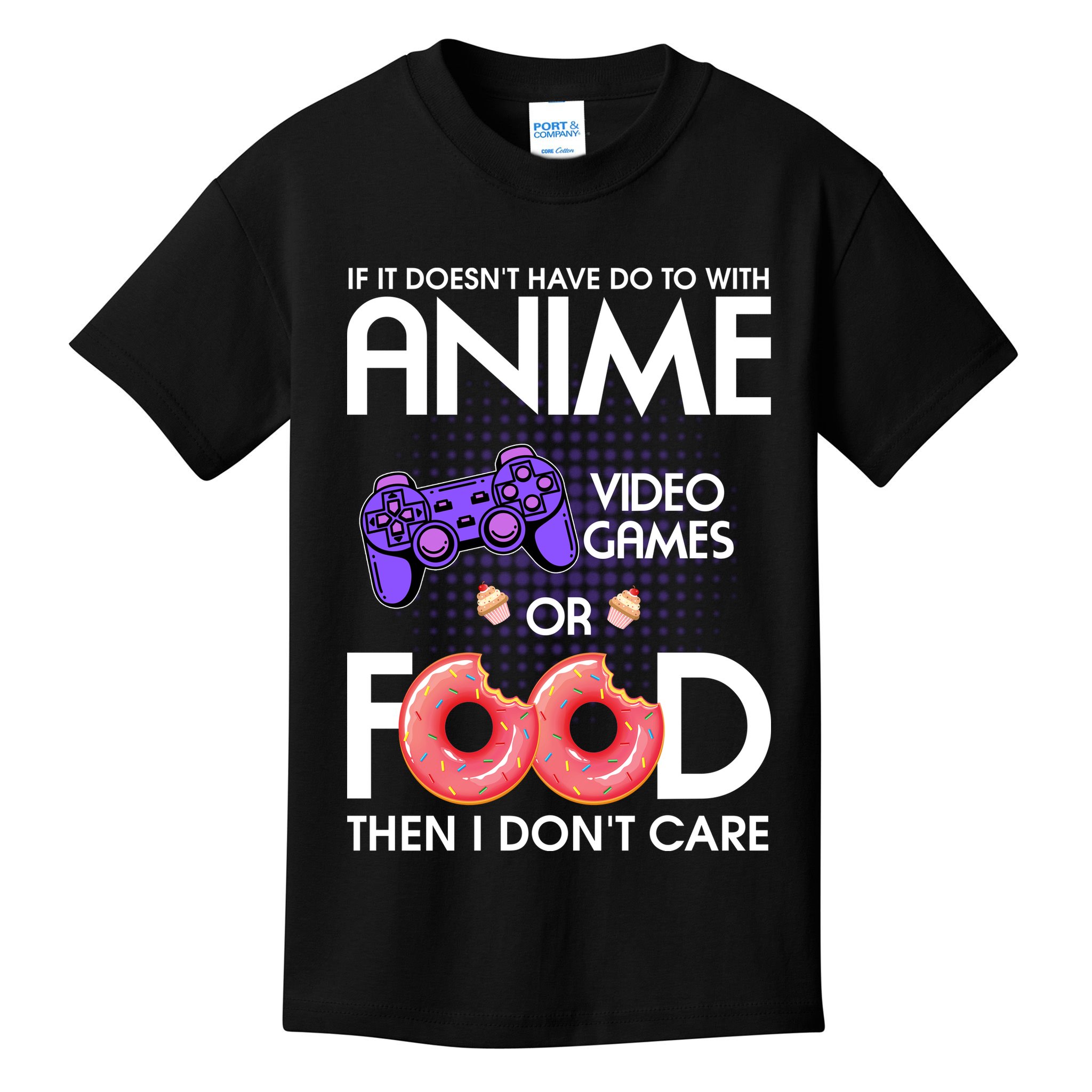 Anime Video Games And Food Lover Kids T-Shirt