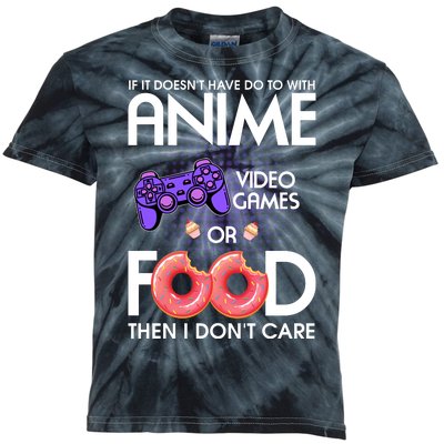 Anime Video Games And Food Lover Kids Tie-Dye T-Shirt