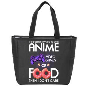 Anime Video Games And Food Lover Zip Tote Bag