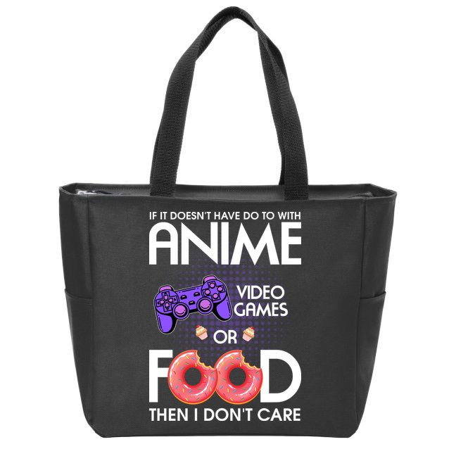 Anime Video Games And Food Lover Zip Tote Bag