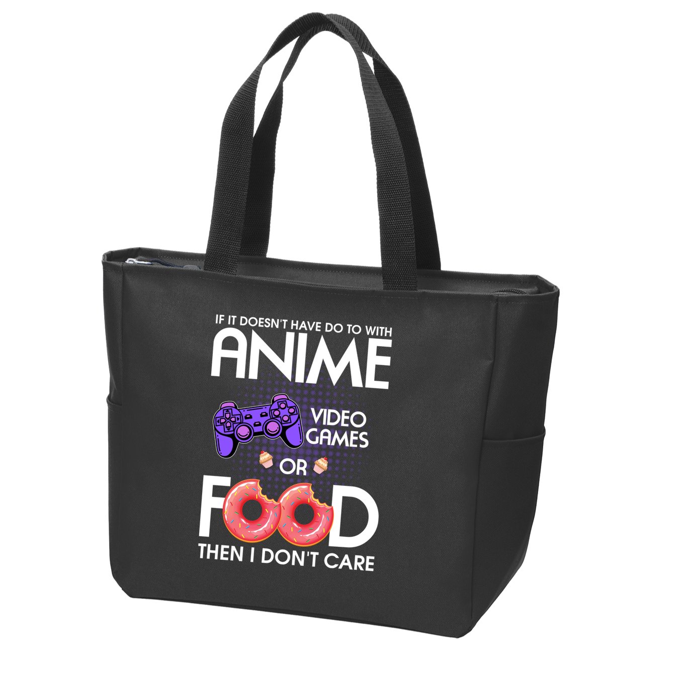 Anime Video Games And Food Lover Zip Tote Bag