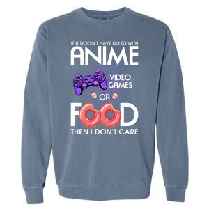 Anime Video Games And Food Lover Garment-Dyed Sweatshirt