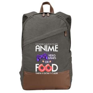 Anime Video Games And Food Lover Cotton Canvas Backpack