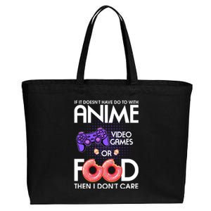 Anime Video Games And Food Lover Cotton Canvas Jumbo Tote