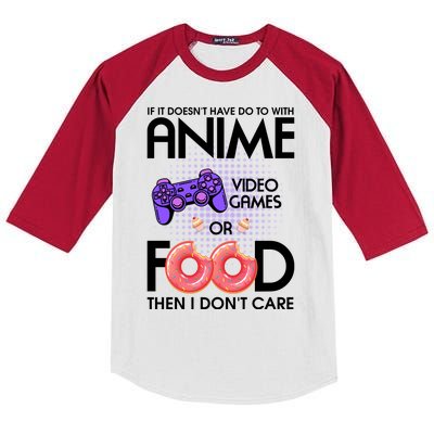 Anime Video Games And Food Lover Kids Colorblock Raglan Jersey