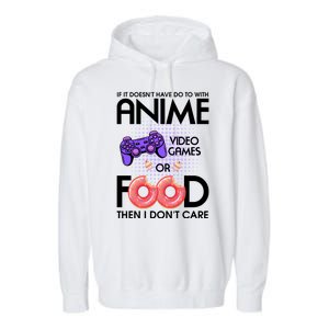 Anime Video Games And Food Lover Garment-Dyed Fleece Hoodie