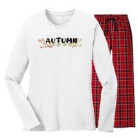 Autumn Vibes Graphic Women's Long Sleeve Flannel Pajama Set 