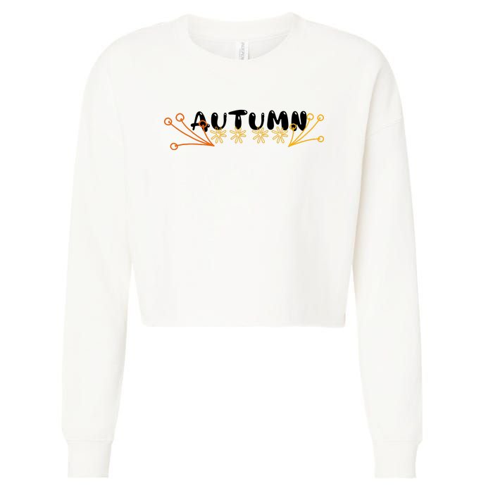 Autumn Vibes Graphic Cropped Pullover Crew