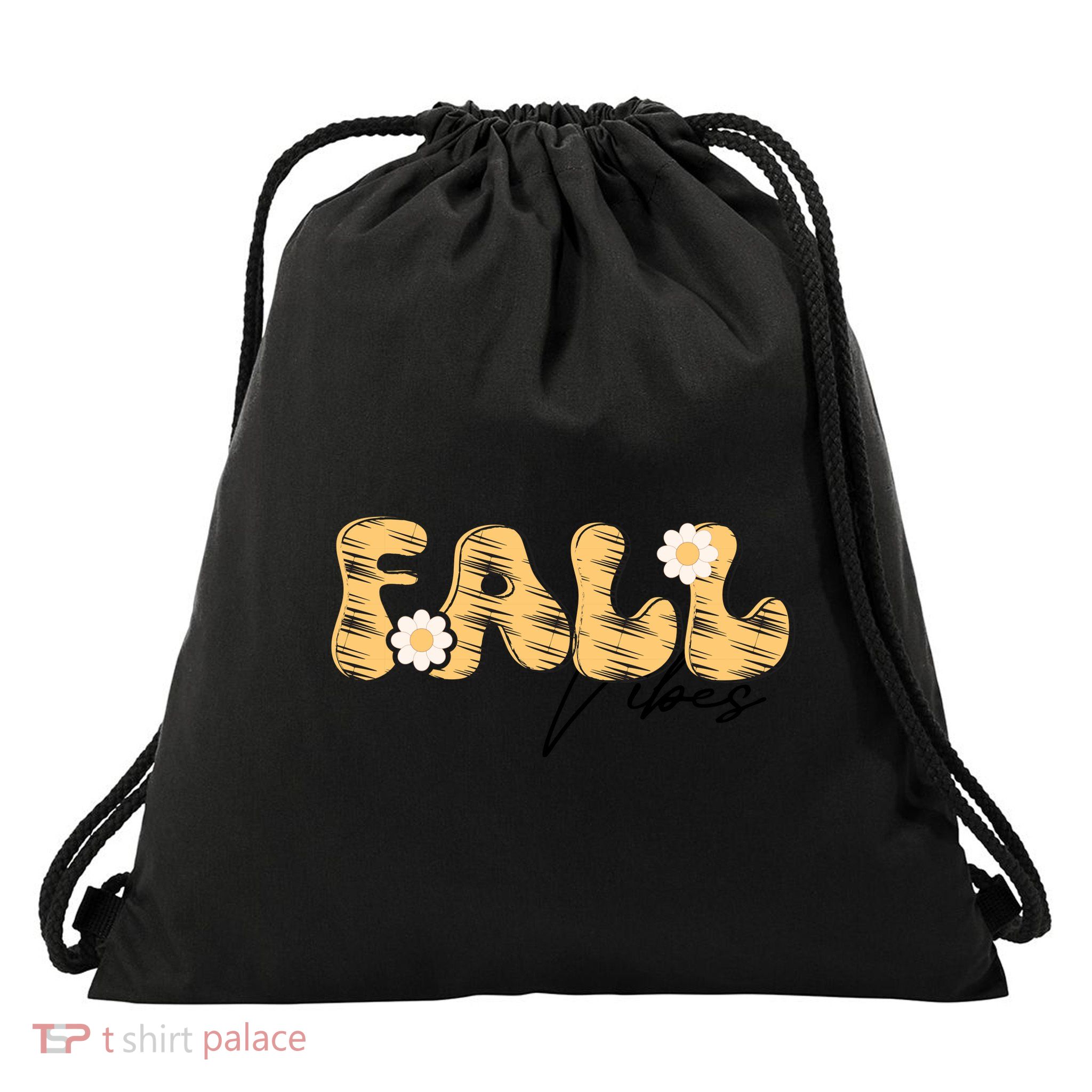 Autumn Vibes Graphic Drawstring Bag