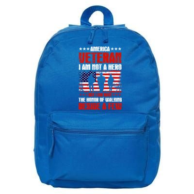 America Veteran Gift I Am Not A Hero Funny Gift 16 in Basic Backpack