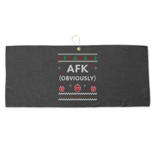 Afk Video Games Funny Gamer Design Ugly Christmas Gift Large Microfiber Waffle Golf Towel