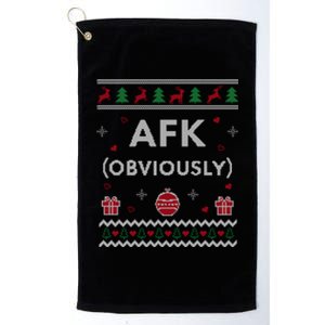 Afk Video Games Funny Gamer Design Ugly Christmas Gift Platinum Collection Golf Towel