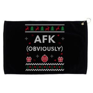 Afk Video Games Funny Gamer Design Ugly Christmas Gift Grommeted Golf Towel