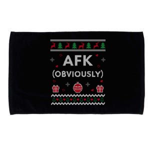 Afk Video Games Funny Gamer Design Ugly Christmas Gift Microfiber Hand Towel