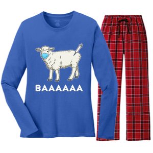 Anti Vaccine Gift Anti Vax And Anti Mask Sheeple Funny Gift Women's Long Sleeve Flannel Pajama Set 