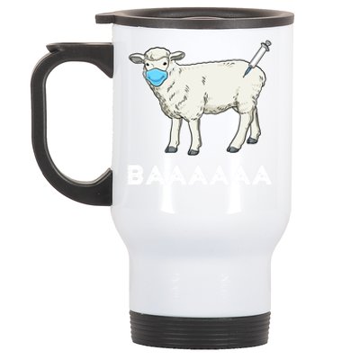 Anti Vaccine Gift Anti Vax And Anti Mask Sheeple Funny Gift Stainless Steel Travel Mug