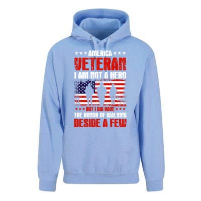 America Veteran Gift I Am Not A Hero Funny Gift Unisex Surf Hoodie