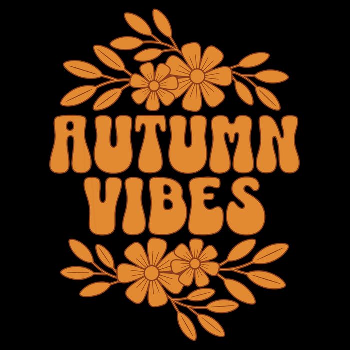 Autumn Vibes Groovy Floral Retro Fall Graphic Drawstring Bag