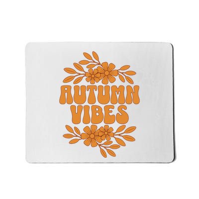 Autumn Vibes Groovy Floral Retro Fall Graphic Mousepad