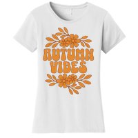 Autumn Vibes Groovy Floral Retro Fall Graphic Women's T-Shirt