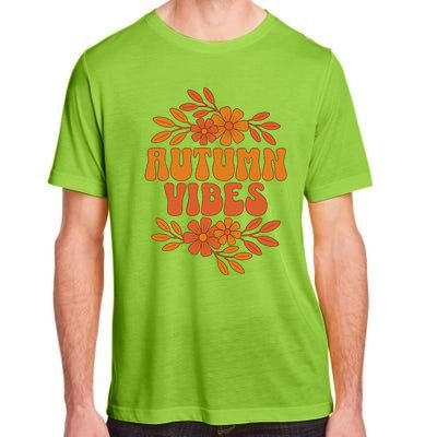 Autumn Vibes Groovy Floral Retro Fall Adult ChromaSoft Performance T-Shirt