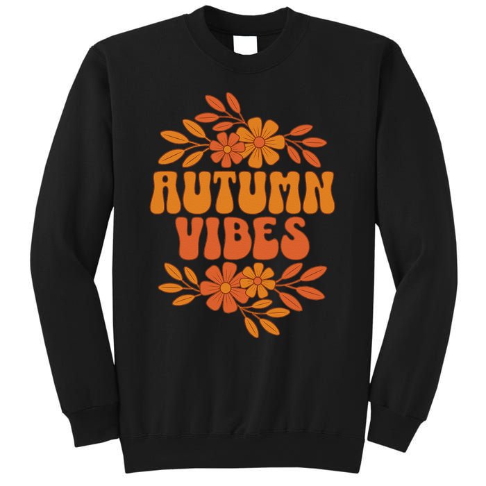 Autumn Vibes Groovy Floral Retro Fall Sweatshirt