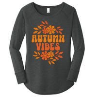 Autumn Vibes Groovy Floral Retro Fall Women's Perfect Tri Tunic Long Sleeve Shirt