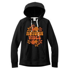 Autumn Vibes Groovy Floral Retro Fall Women's Fleece Hoodie