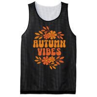 Autumn Vibes Groovy Floral Retro Fall Mesh Reversible Basketball Jersey Tank