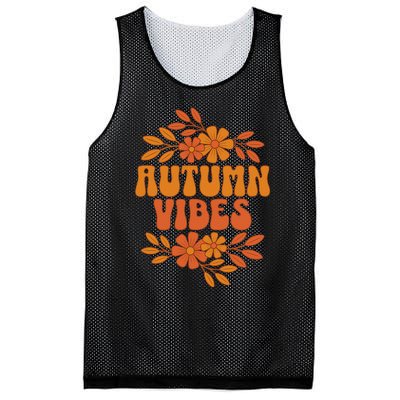 Autumn Vibes Groovy Floral Retro Fall Mesh Reversible Basketball Jersey Tank