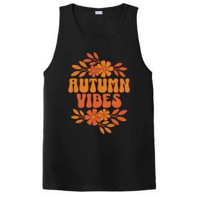 Autumn Vibes Groovy Floral Retro Fall PosiCharge Competitor Tank