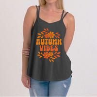 Autumn Vibes Groovy Floral Retro Fall Women's Strappy Tank