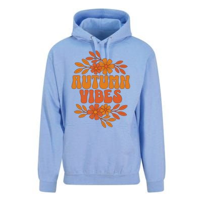 Autumn Vibes Groovy Floral Retro Fall Unisex Surf Hoodie