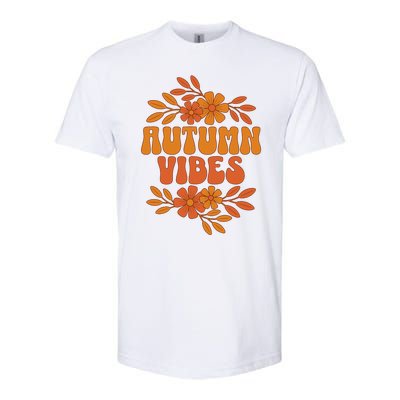 Autumn Vibes Groovy Floral Retro Fall Softstyle® CVC T-Shirt