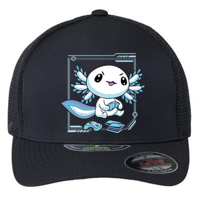 Axolotl Video Games Gamer Flexfit Unipanel Trucker Cap