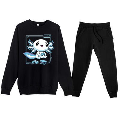 Axolotl Video Games Gamer Premium Crewneck Sweatsuit Set