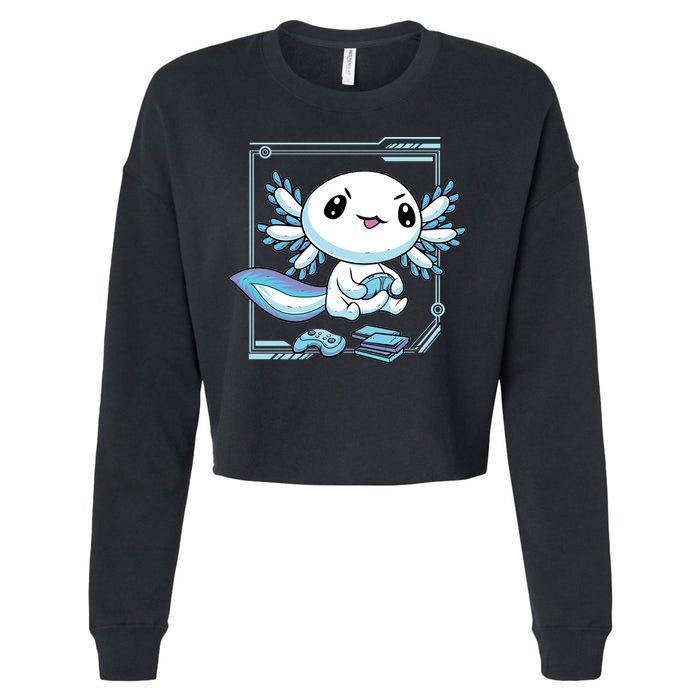 Axolotl Video Games Gamer Cropped Pullover Crew