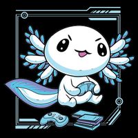 Axolotl Video Games Gamer Cropped Pullover Crew