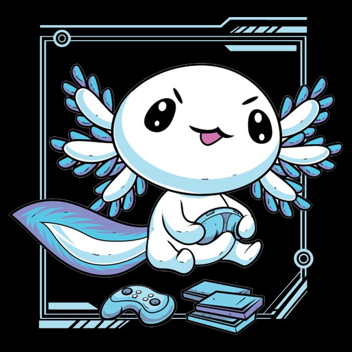 Axolotl Video Games Gamer Cropped Pullover Crew