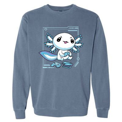 Axolotl Video Games Gamer Garment-Dyed Sweatshirt