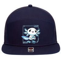 Axolotl Video Games Gamer 7 Panel Mesh Trucker Snapback Hat